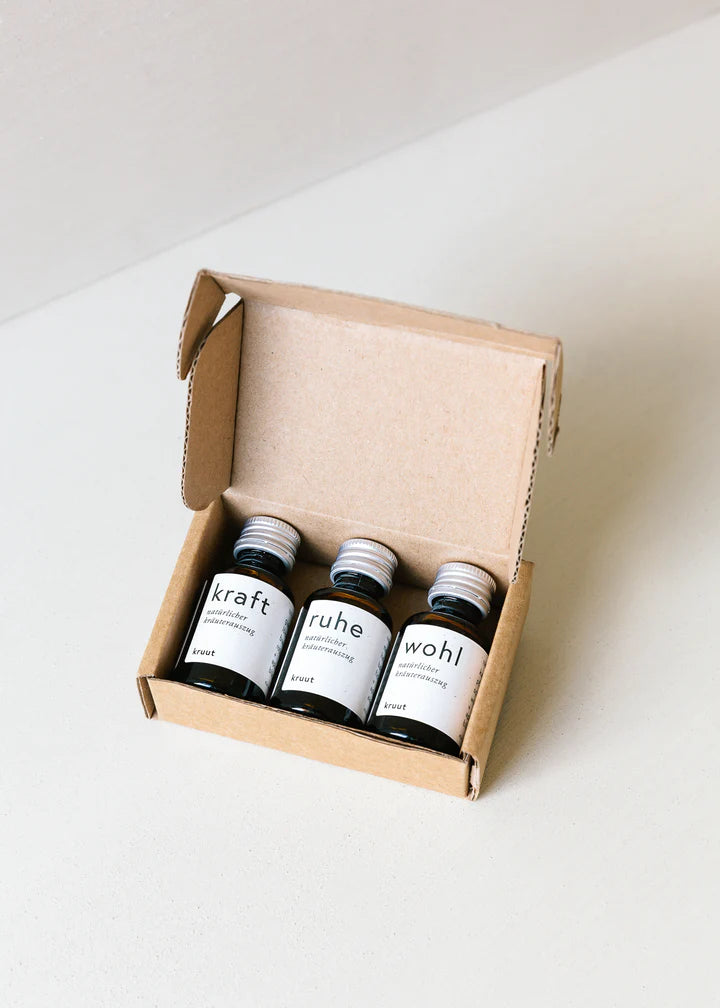 kruut - Wildkräuterauszug Die Kleinen (je 1x15ml Kraft, Ruhe, Wohl) 45 ml - WERTE FREUNDE
