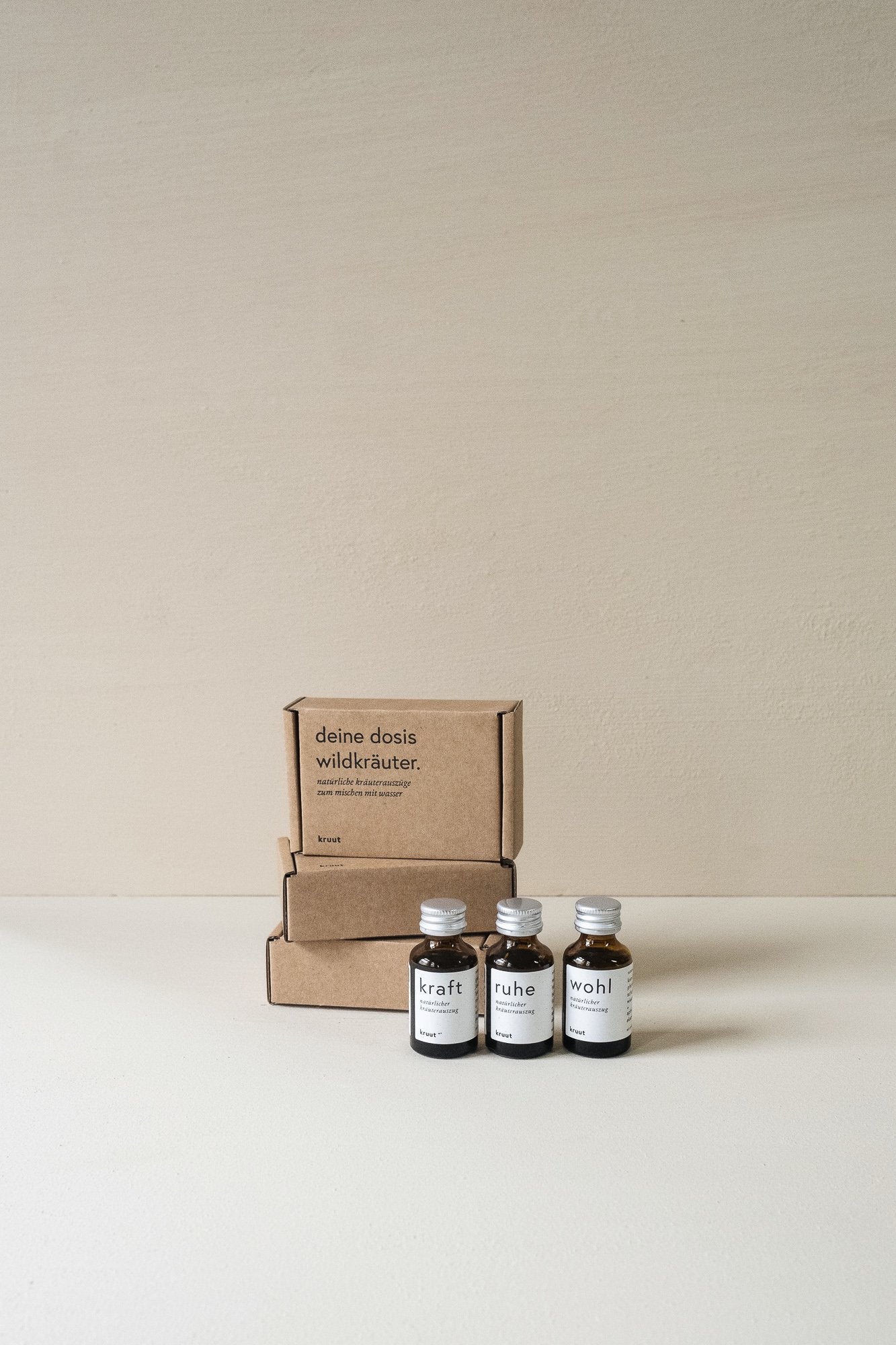 kruut - Wildkräuterauszug Die Kleinen (je 1x15ml Kraft, Ruhe, Wohl) 45 ml - WERTE FREUNDE