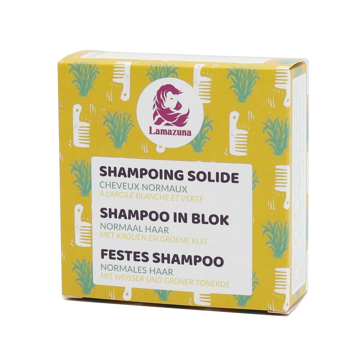 Lamazuna - Festes Shampoo weisse & grüne Tonerde (normales Haar) 70ml