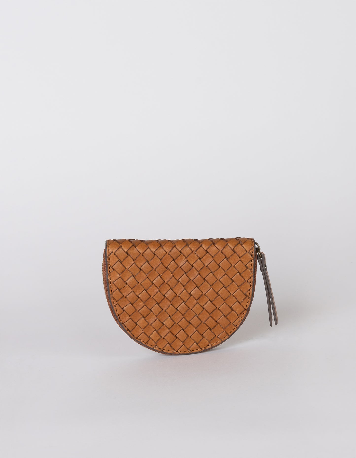 O MY BAG - Laura Coin Purse Cognac Woven Classic Leather - WERTE FREUNDE