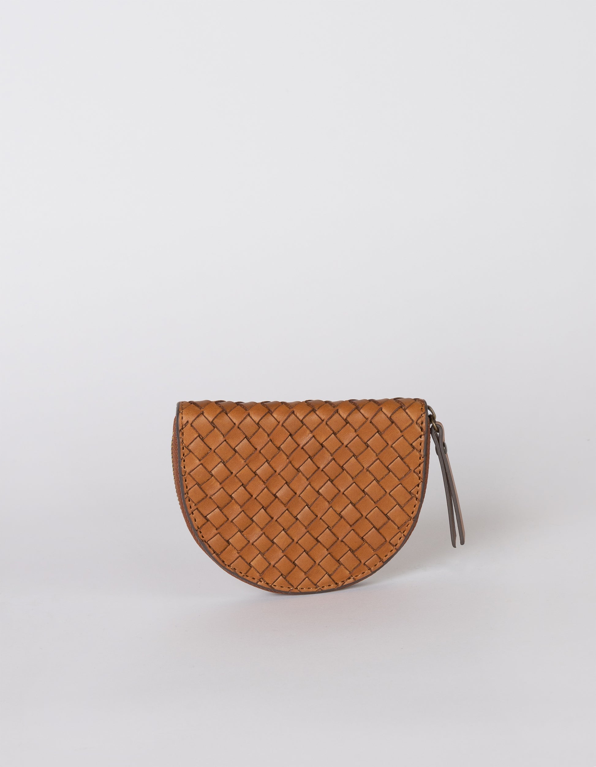 O MY BAG - Laura Coin Purse Cognac Woven Classic Leather - WERTE FREUNDE