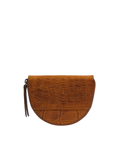 O MY BAG - LAURA'S PURSE Classic Cognac Croco - WERTE FREUNDE