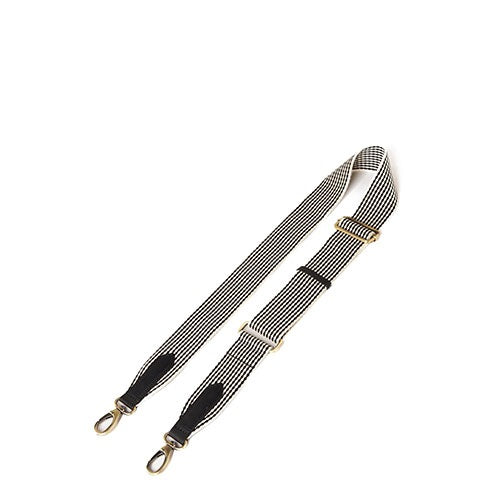 O MY BAG - Black / White Checkered Webbing Strap - black details - WERTE FREUNDE