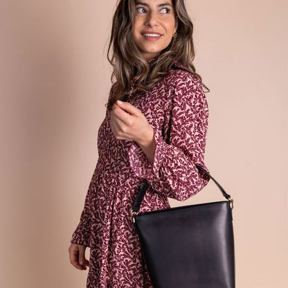 O MY BAG - BOBBI BUCKET BAG MAXI Black Classic Leather - WERTE FREUNDE