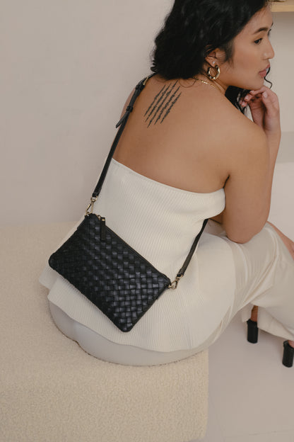 O MY BAG - Lexi Black woven classic leather - WERTE FREUNDE