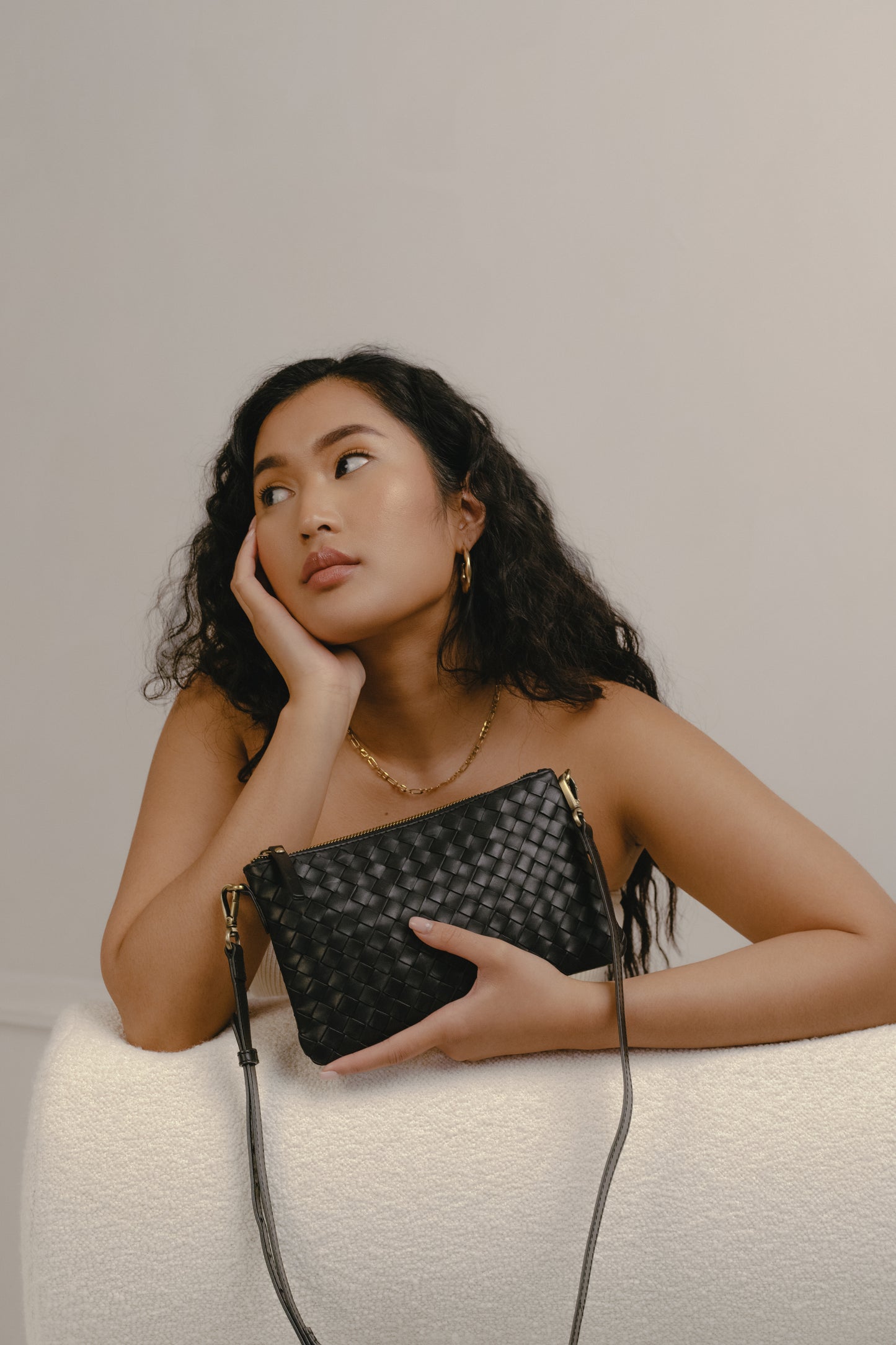 O MY BAG - Lexi Black woven classic leather - WERTE FREUNDE