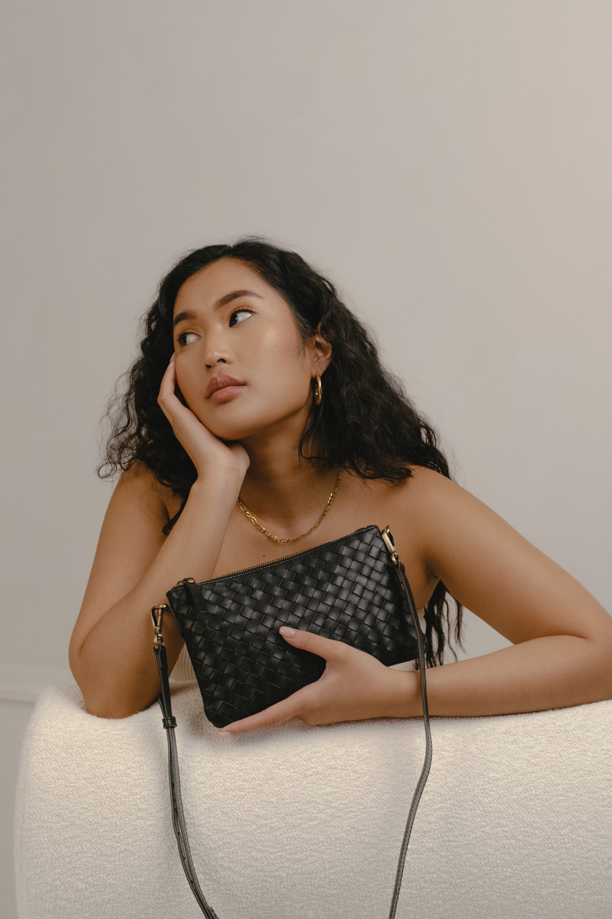 O MY BAG - Lexi Black woven classic leather - WERTE FREUNDE