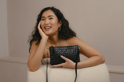 O MY BAG - Lexi Black woven classic leather - WERTE FREUNDE