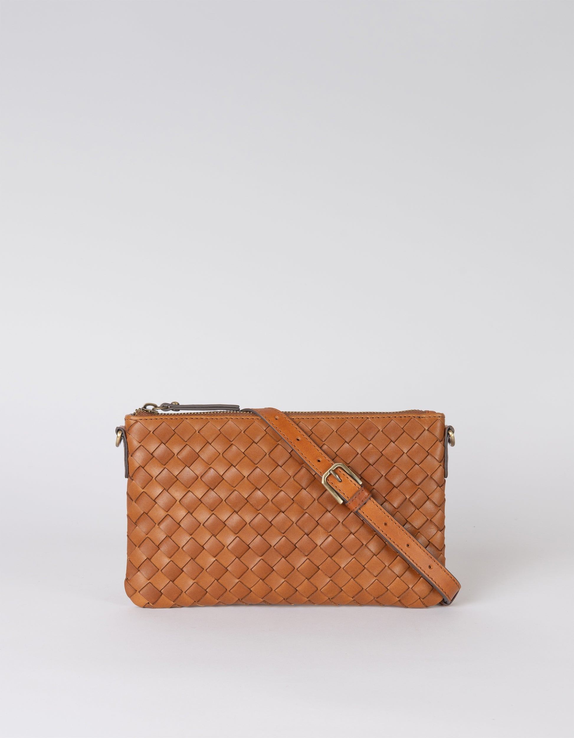 O MY BAG - Lexi Cognac woven classic leather - WERTE FREUNDE