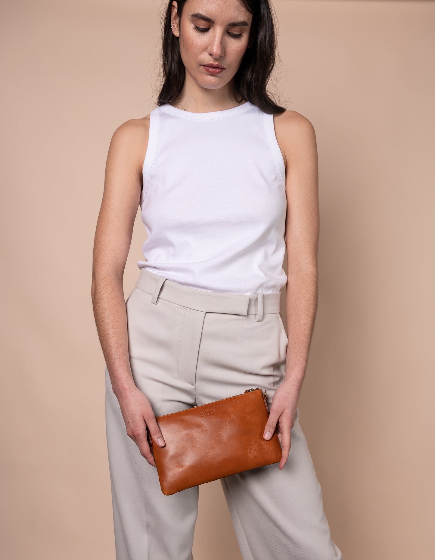 O MY BAG - Lexi Cognac woven classic leather - WERTE FREUNDE