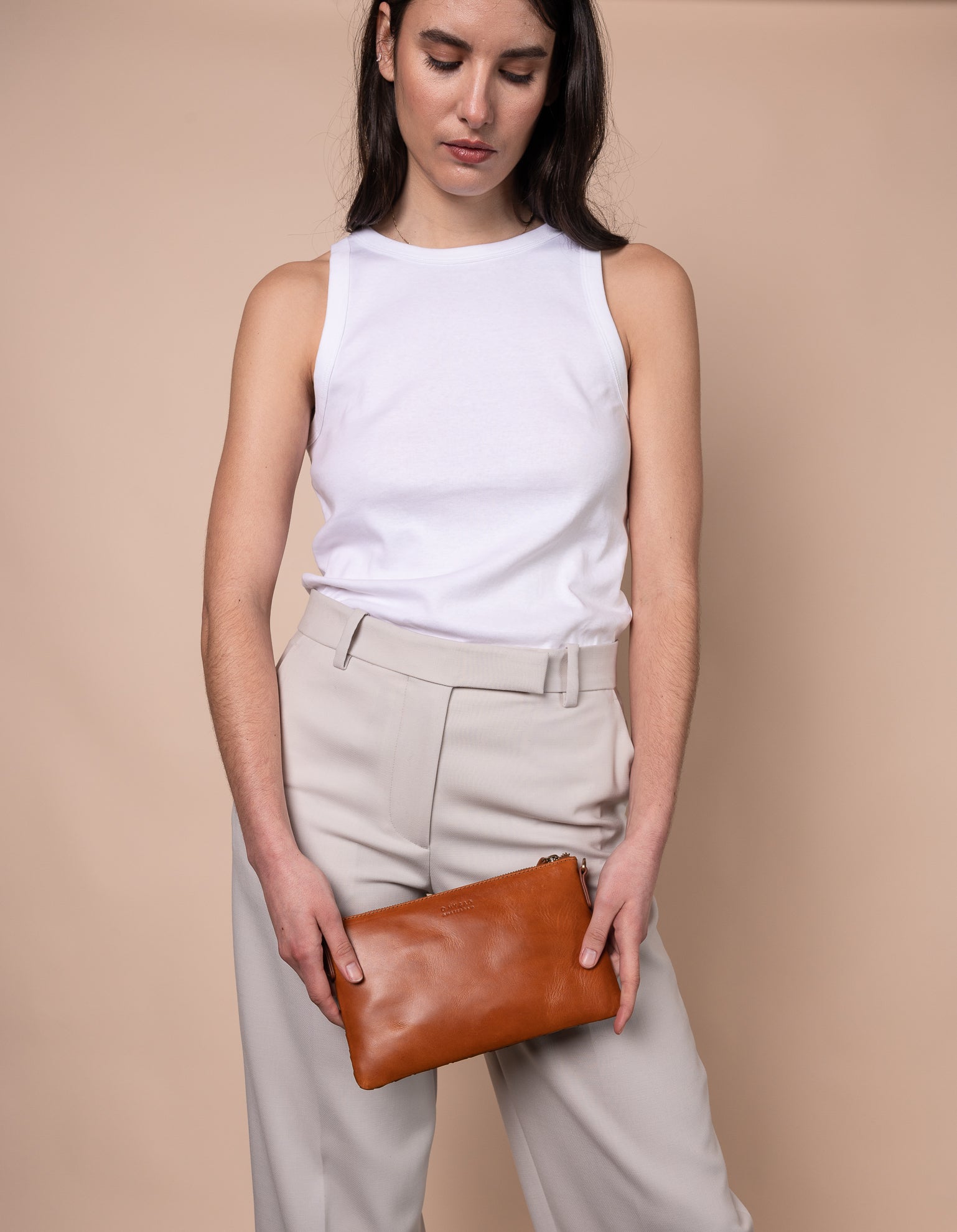 O MY BAG - Lexi Cognac woven classic leather - WERTE FREUNDE