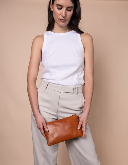 O MY BAG - Lexi Cognac woven classic leather - WERTE FREUNDE