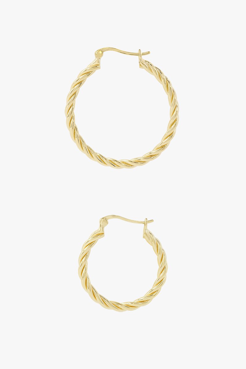 WILDTHINGS - Medium twisted hoop earring gold plated 30mm 1 St. - WERTE FREUNDE