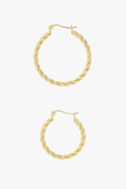 WILDTHINGS - Medium twisted hoop earring gold plated 30mm 1 St. - WERTE FREUNDE