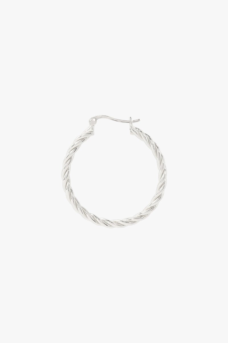 WILDTHINGS - Medium twisted hoop earring silver 30mm 1 St. - WERTE FREUNDE