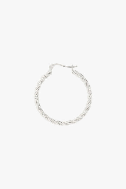 WILDTHINGS - Medium twisted hoop earring silver 30mm 1 St. - WERTE FREUNDE