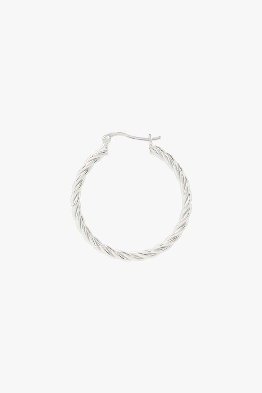 WILDTHINGS - Medium twisted hoop earring silver 30mm 1 St. - WERTE FREUNDE