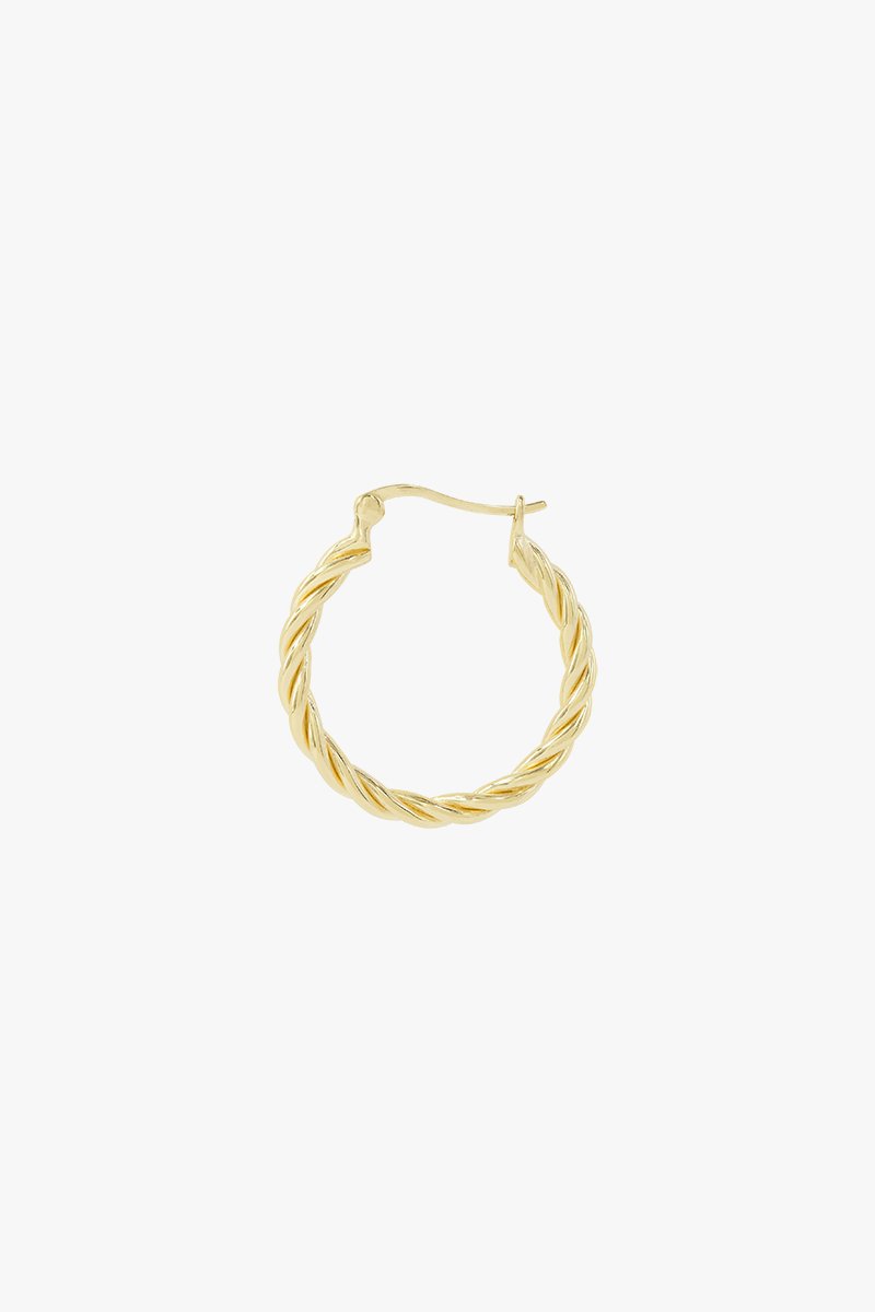 WILDTHINGS - Small twisted hoop earring gold plated 23mm 1 St. - WERTE FREUNDE