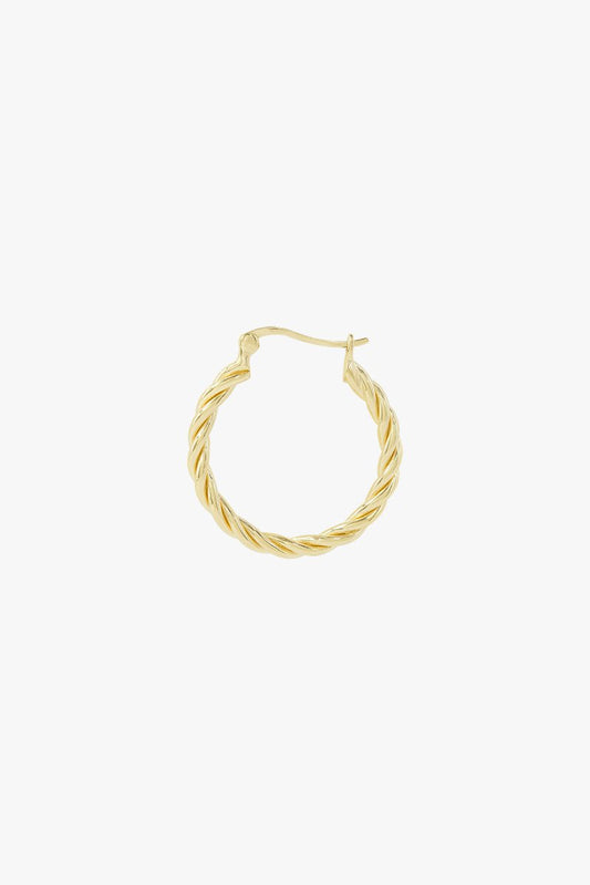 WILDTHINGS - Small twisted hoop earring gold plated 23mm 1 St. - WERTE FREUNDE