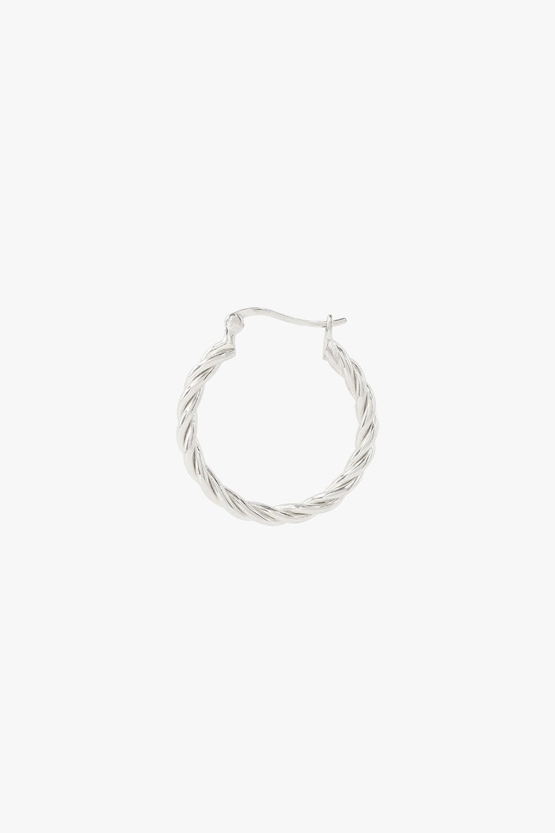 WILDTHINGS - Small twisted hoop earring silver 23mm 1 St. - WERTE FREUNDE