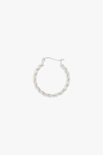 WILDTHINGS - Small twisted hoop earring silver 23mm 1 St. - WERTE FREUNDE