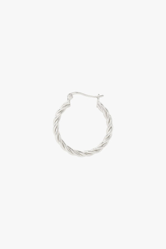 WILDTHINGS - Small twisted hoop earring silver 23mm 1 St. - WERTE FREUNDE