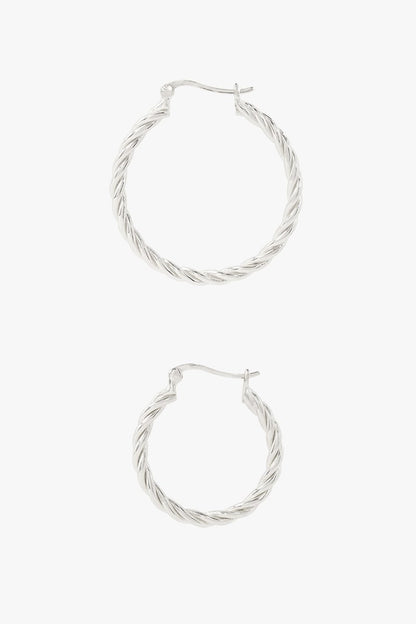 WILDTHINGS - Small twisted hoop earring silver 23mm 1 St. - WERTE FREUNDE