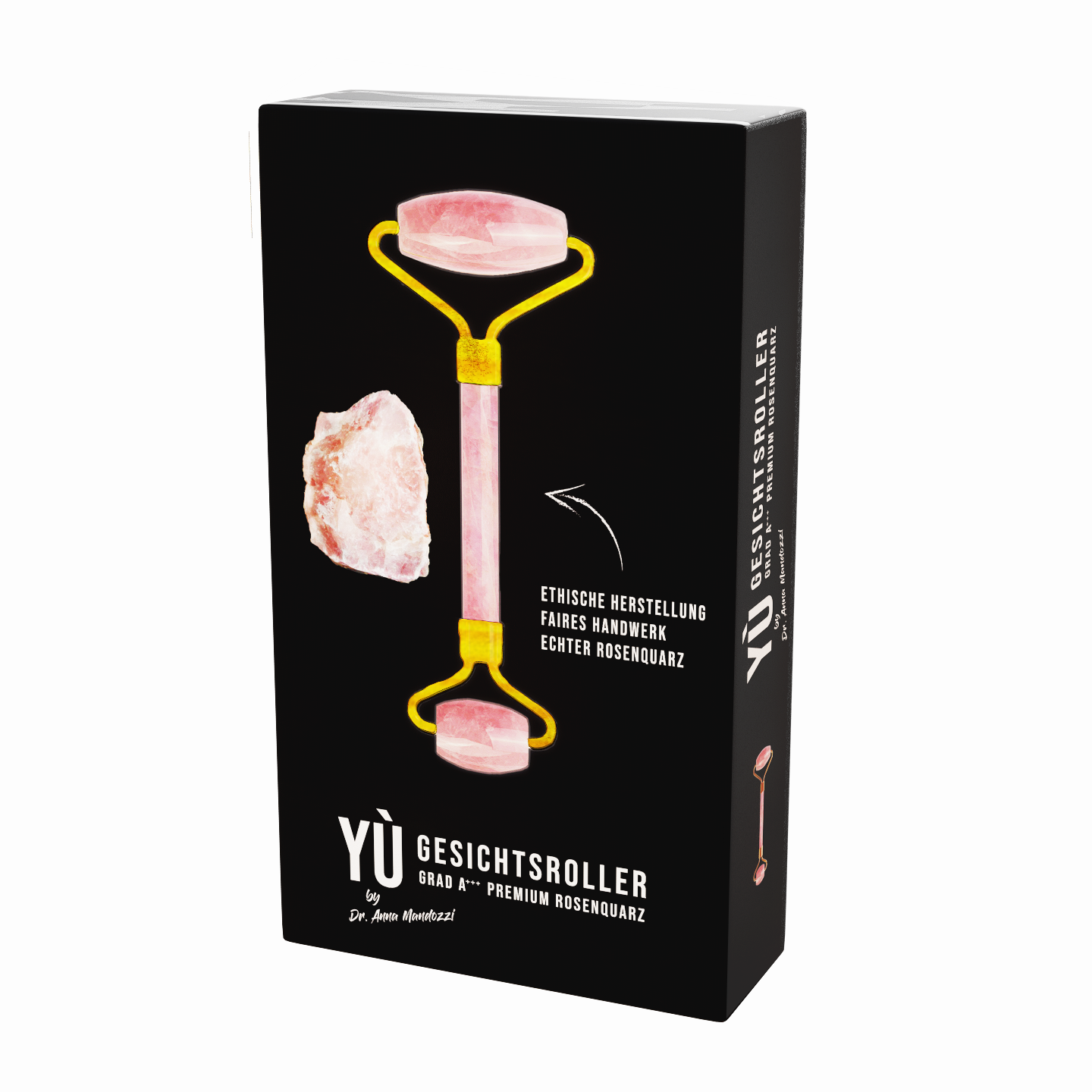 YÙ - Face Doppel Roller Rosenquarz - WERTE FREUNDE